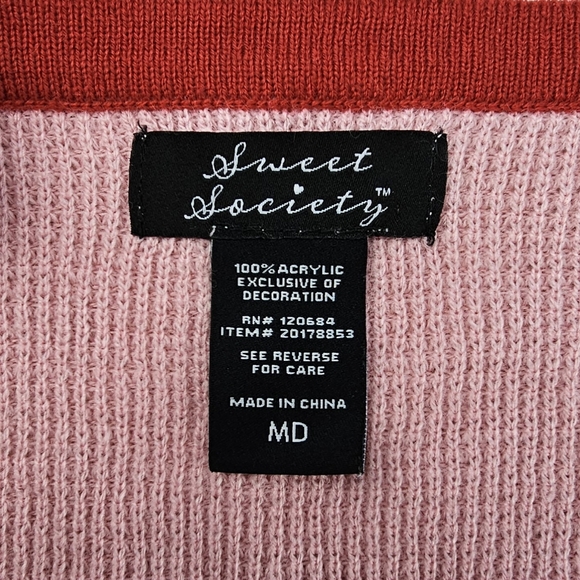 Sweet Society Embriodered Strawberry Woven Knit Sweater Tank Top Size M - Picture 3 of 11